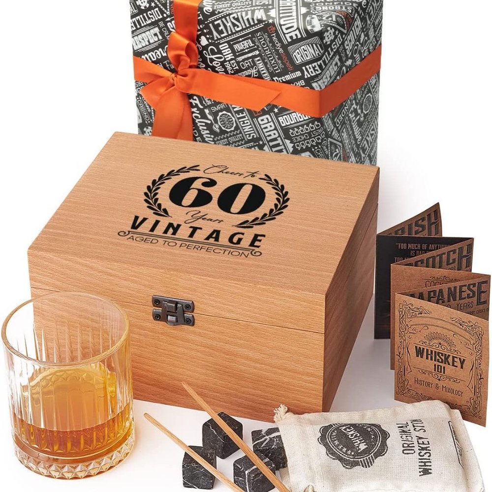 60th Birthday Whiskey Glass Set
